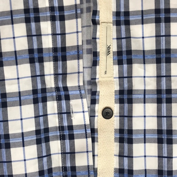 WRK Reworked Blue Plaid Short Sleeve Shirt - Picture 4 of 6